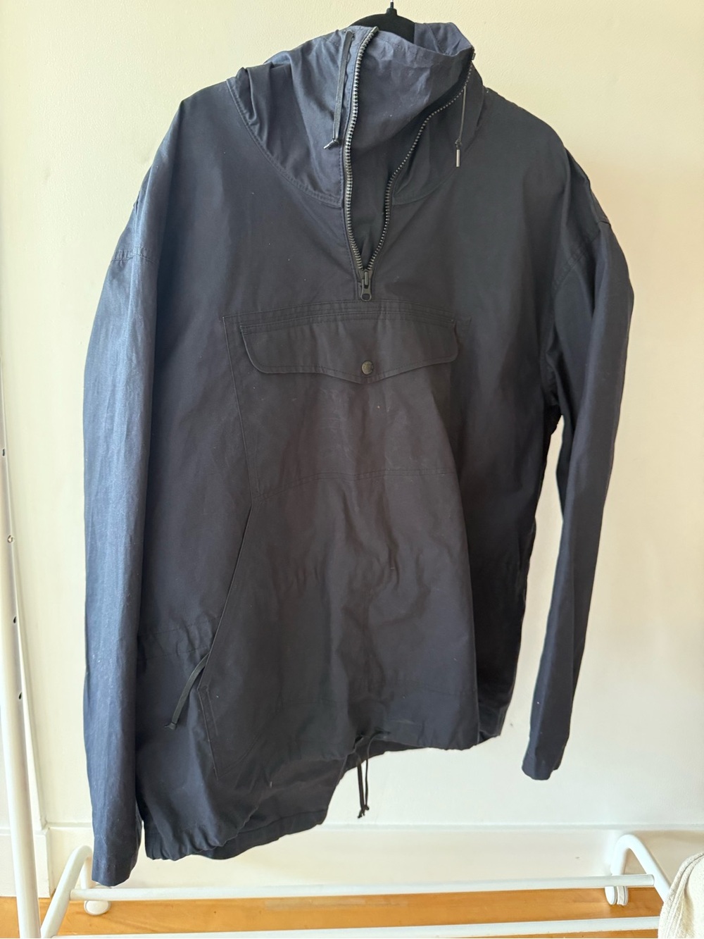Filson Navy Hooded Half-Zip Rain Pullover